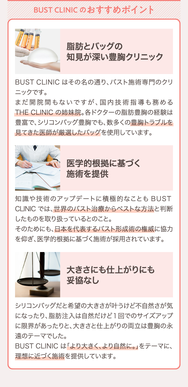 BUST CLINIC のおすすめポイント